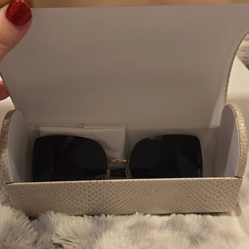 Jimmy Choo Black and Gold River Sunglasses Brand New in Case